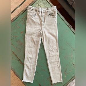 Free People Women's Light Green Skinny Jeans Size 31